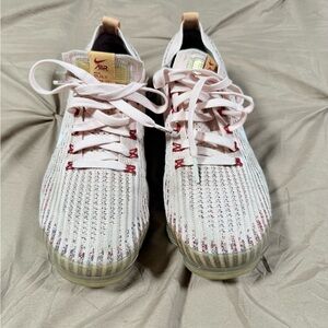 Nike Pink Knit Running Sneakers with Red Accents